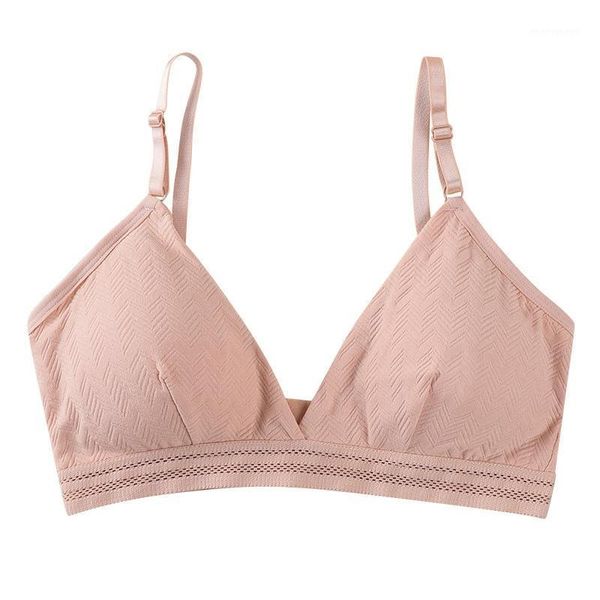 

comfortable skin-friendly simple version comfortable no trace underwire underwear women cotton girls bras1, Red;black