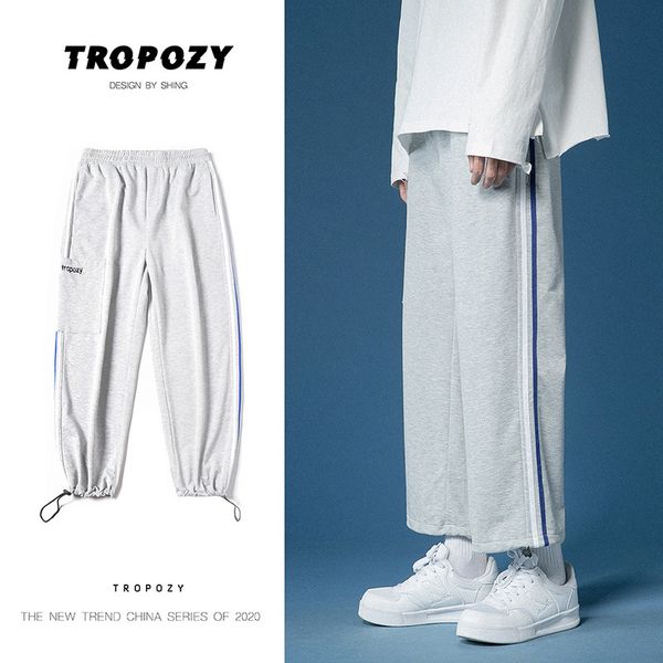 

2021 new versatile autumn relaxed male sweatshirt zhong xing kuan thin side pockets casual sports cap jpon, White;black