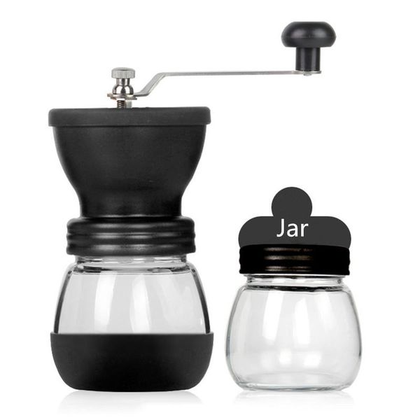 

portable manual coffee machine grinder adjustable ceramic burr mill hand crank household crusher coffee bean grinders tools wmtbuo