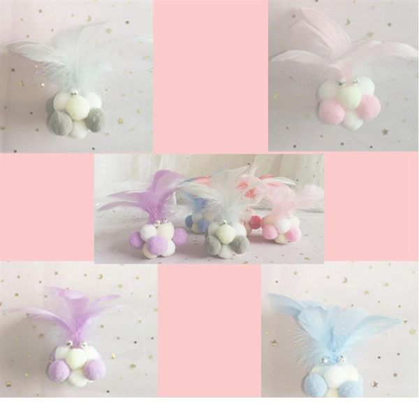 

1pc cat ball toy interactive fake feather soft cat toy cat chew toy kitten bell toys pet supplie jllgnt
