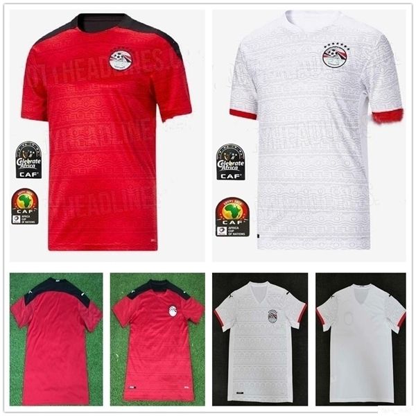 

20 21 national team egypt footbal jersey m. salah kahraba a. hegazi ramadan m.elneny custom 2020 home away red white 10 salah soccer shirt, Black;yellow