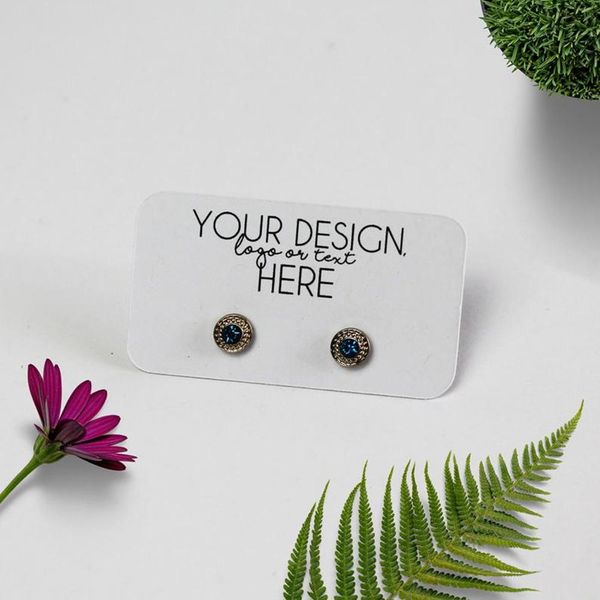 

индивидуальные закругленные переработанные упаковывающиеся упаковочные серьги дисплей небольшие серьги ваш логотип backing carding capty jew