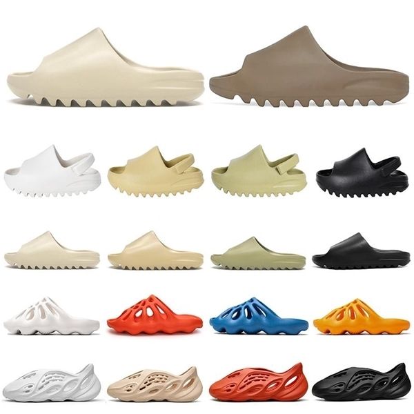 

fashion kanye west slides women men kids slippers 450 house outdoor summer platform sandals walking jogging 29-45, Black