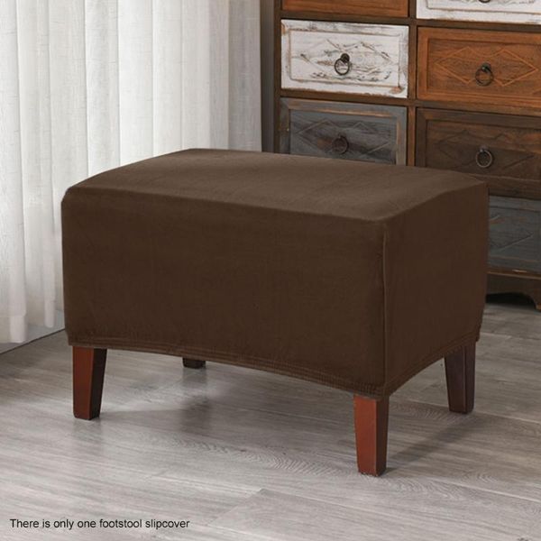 

soft elastic stretch furniture protector living room modern dirt resistant footstool slipcover solid full coverage ottoman cover chair cover