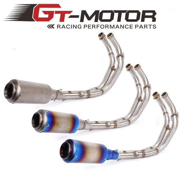 

gt motor - for xsr700 mt-07 fz-07 connector mid link pipe stainless steel exhaust system muffler end pipe1