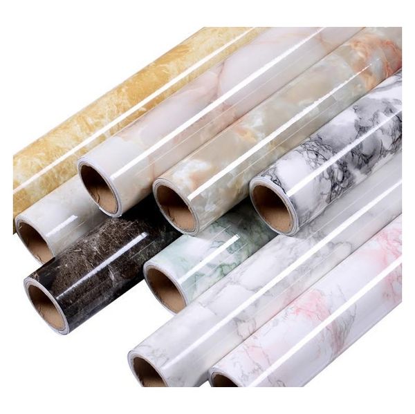

marble film self adhesive wallpaper for bathroom kitchen cupboard counter paper pvc water jllmzj yummy_shop