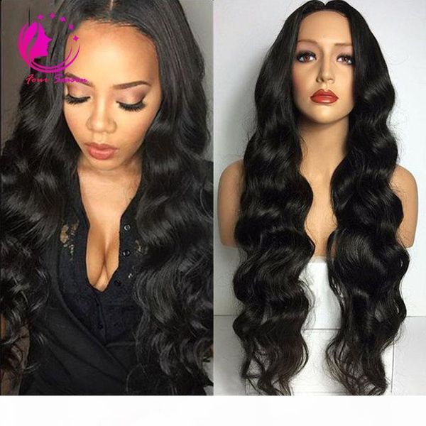 

130 density glueless brazilian human hair full lace wig 100% unprocessed virgin hair lace front wig body wave for black women baby hair, Black;brown