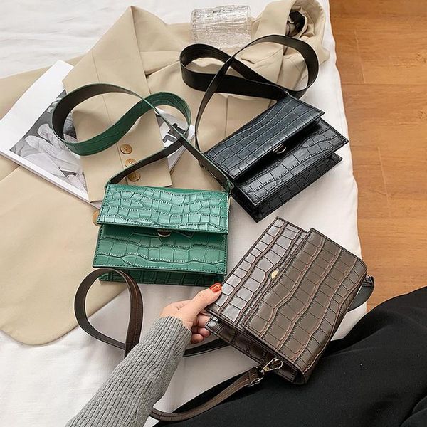 

shoulder bags woemn crossbody lady chain travel small handbags pu leather stone pattern messenger bag for women 2021