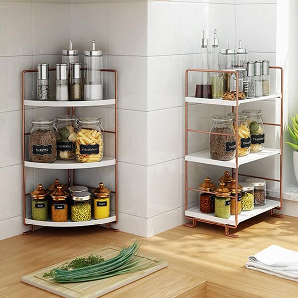 

multifunction stackable kitchen shelf organizer shelves for spices metal 2/3 tiers rose gold storage rack for kitchen bathroom