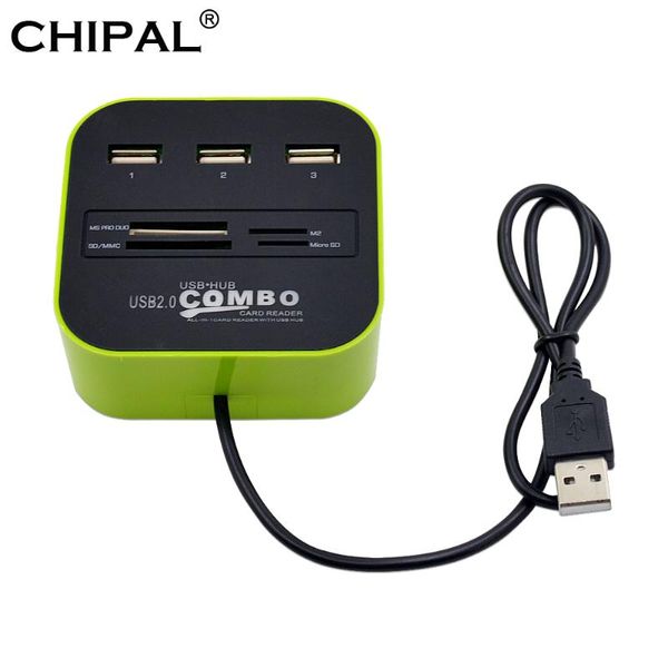 

chipal all in 1 combo multi-function mini usb hub 3 port usb 2.0 splitter adapter tf sd m2 ms mmc card reader for lapdesktop