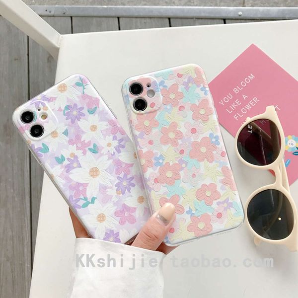 

watercolor flowers for 11promax soft 7 8plus illustration xr / xs mobile phone shell