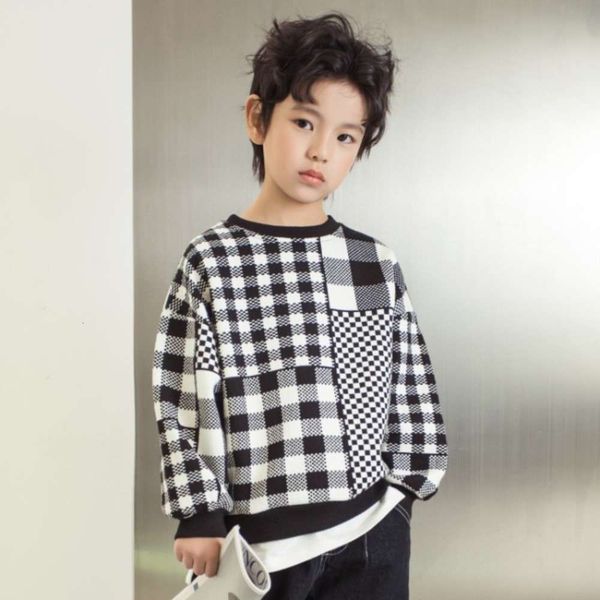 

new 2021 spring cloth boys' sweater zhongda two-piece baby pullover foreign sle children's coat fashion, Black