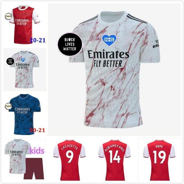 

2020 2021 arsen gunners man+kids kit soccer jersey 20 21 pepe home away third mailot de foot camisetas de futbol pepe football shirt, Black;yellow