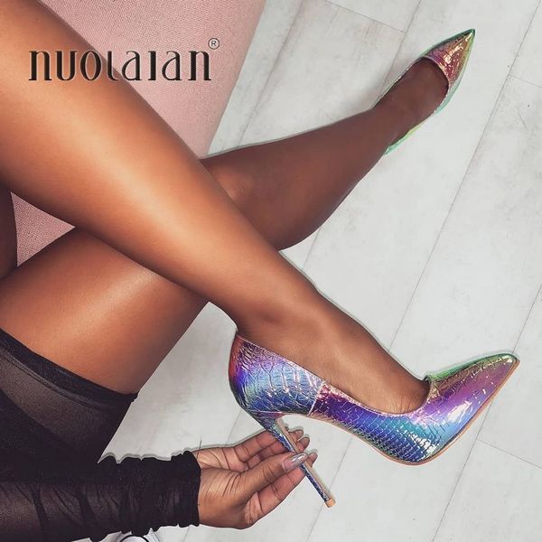 

women shoes stiletto 12cm/10cm/8cm high heels women pumps snake printing leather pointed toe ladies party wedding woman shoes t200525, Black