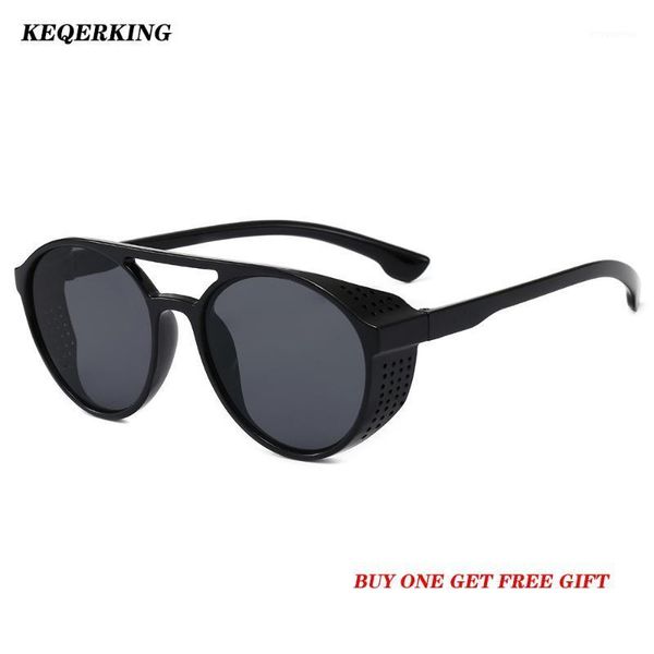 

2020 new mens womens retro gothic steampunk driving sunglasses punk tr frame sunglasses fashion1, White;black