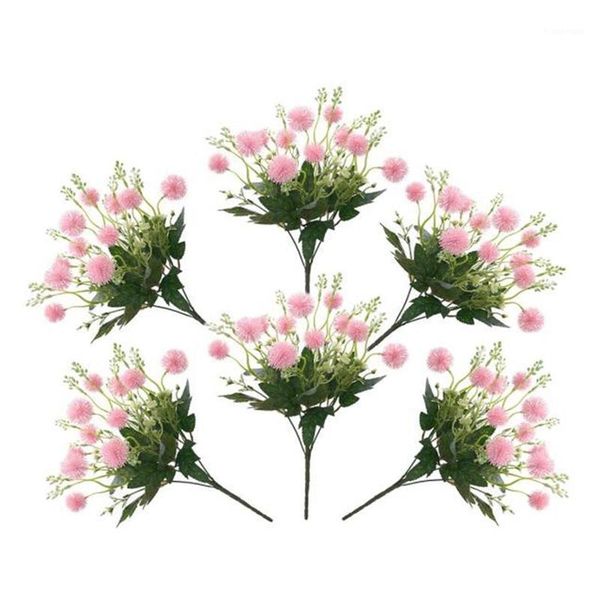 

new-6 pcs dandelion artificial flower fake dandelion bridal wedding plant bouquet home garden terrace party decoration1