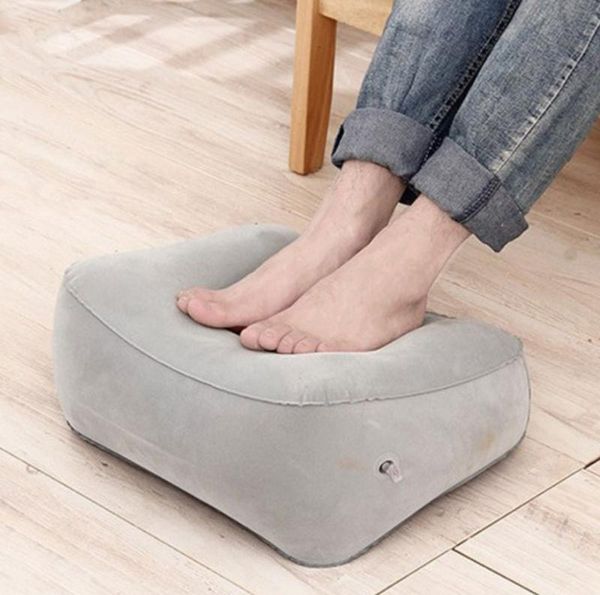 

useful inflatable portable footrest pillow plane train kids bed foot rest pad pvc for travel massage car