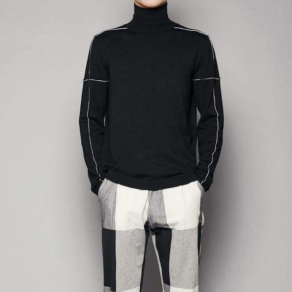 

2021 New Joker Style Brit-style Slim Features Base Hot Knitted Shirt Can Become Man in Turtleneck Winter Sweatshirt. M-2xl!! XORD, Black