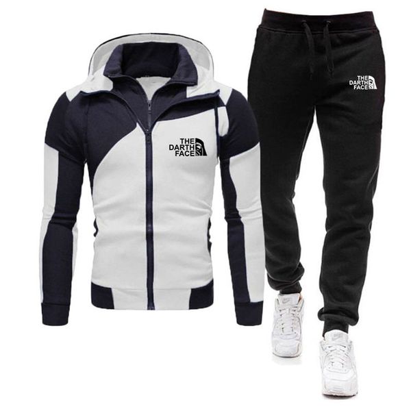 

fashion men clothing tracksuit 2 piece sets hoodies+pants men's sweater set sports suit streetswear jackets ing, White;black