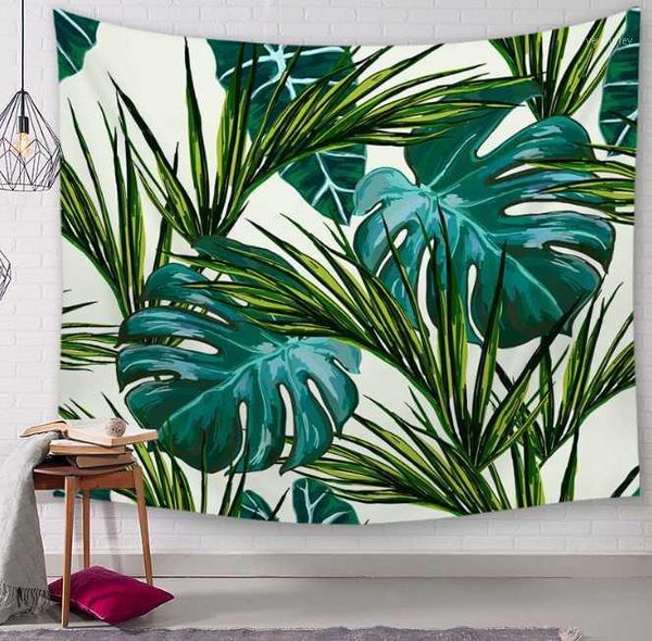 

tapestries tropical green plant decorative bathroom outdoor tapestry wall hanging sheet picnic cloth home decor tablecloth gift1