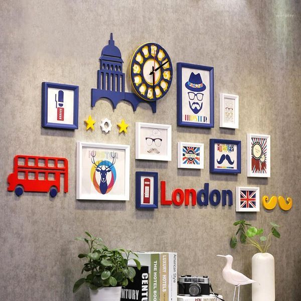 

frames creative wall po frame for picture london clock cartoon ornaments crafts home decorations furnishings1