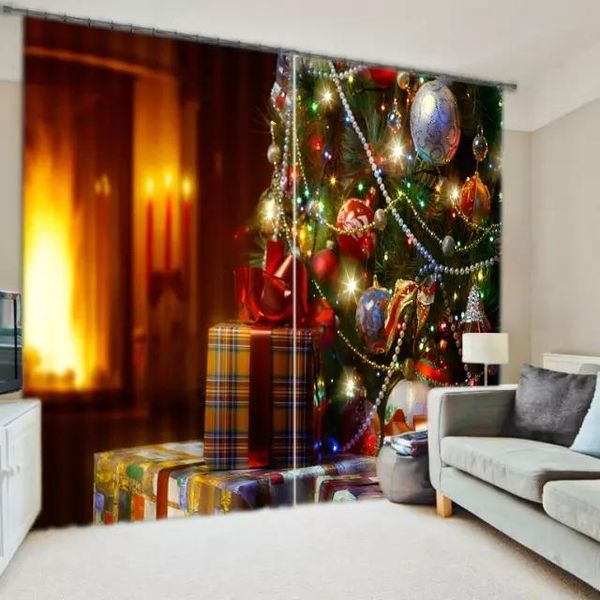 

curtain & drapes luxury chiristmas decorative 3d blackout curtains for bedding room living el office drape cortinas tapestry home