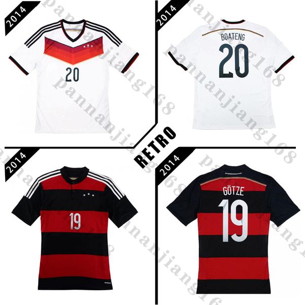 

germany 2014 world cup retro soccer jersey #5hummels #20 bohateng #19gotze home away 2014 vintage football shirt, Black;yellow