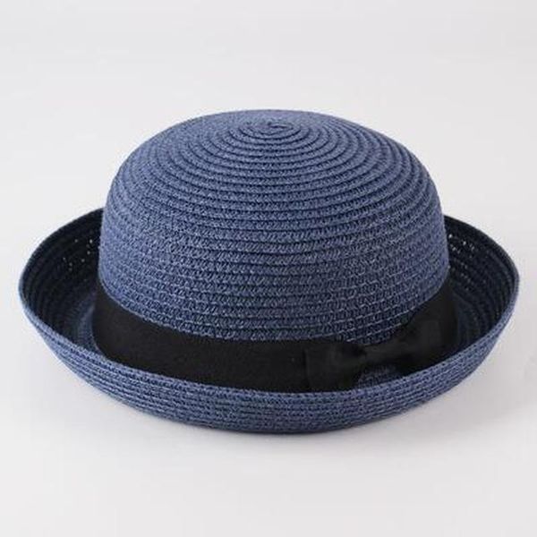 

2019 parent-child sun hat cute children sun hats bow hand made women straw cap beach big brim hat casual girls summer wmtbjl, Black;white