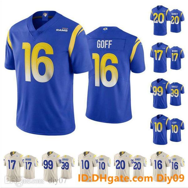

men women youth los angeles rams jersey 17 robert woods 16 jared goff 99 aaron donald 10 cooper kupp 20 jalen ramsey nfl jerseys, Black;red