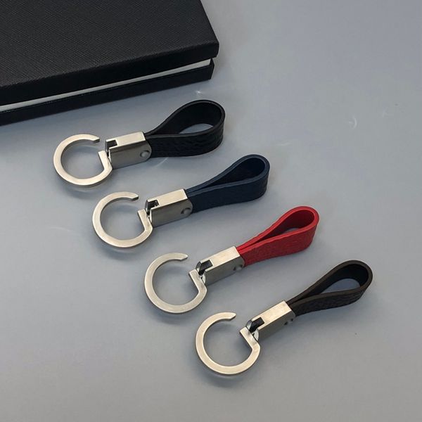 

L_M10 Men's Key Rings High Quality Leather Embossed Brand Letter Logo Luxury Jewelry Wholesale, Slivery;golden