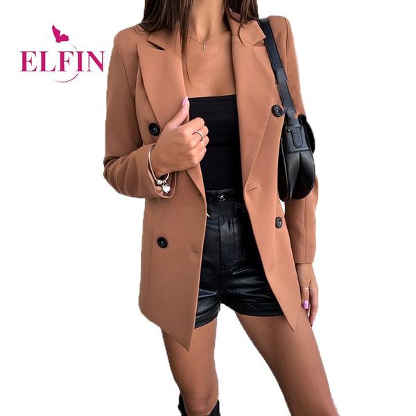 

women's suits & blazers plus size 3xl women autumn solid double breasted buttons long sleeve office lady elegant casual slim korean bla, White;black