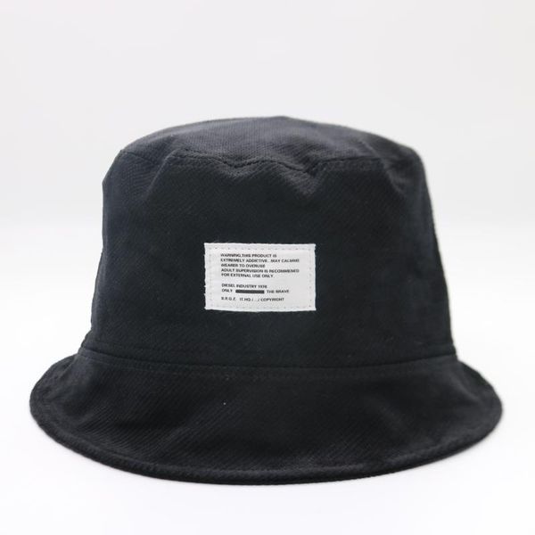 

wide brim hats women men girls korean patch basin corduroy fisherman caps students autumn winter gorras, Blue;gray