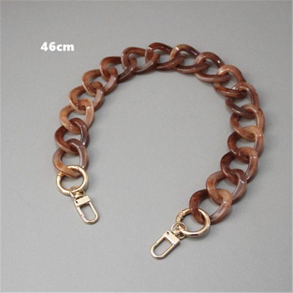 

acrylic resin bag strap for shoulder handbag handles fish bone chain strap detachable belts handle bag accessories, Black