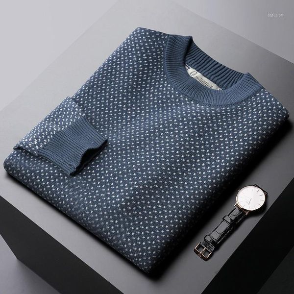 

new dot jacquard mens sweaters luxury round collar turtleneck autumn winter sweater male fashion slim fit male sweaters 3xl1, White;black