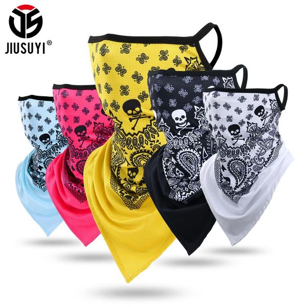 

scarves men women kids face mask cover triangle bandana hang ear tube scarf neck gaiter anti-uv breathable absorb sweat headband, Blue;gray