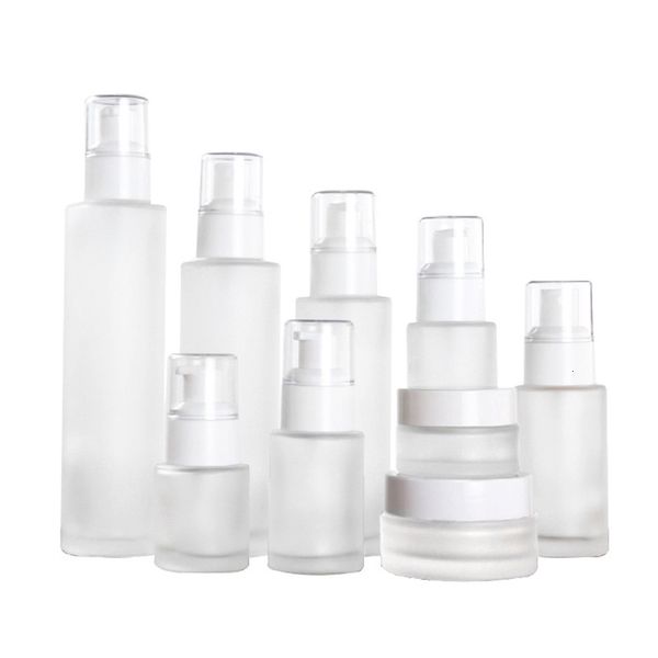 

80ml 40ml 60ml 20ml 100ml 120ml 30ml frosted glass cosmetic lotion pump bottle refillable liquid perfume spray bottles dbc bh3749