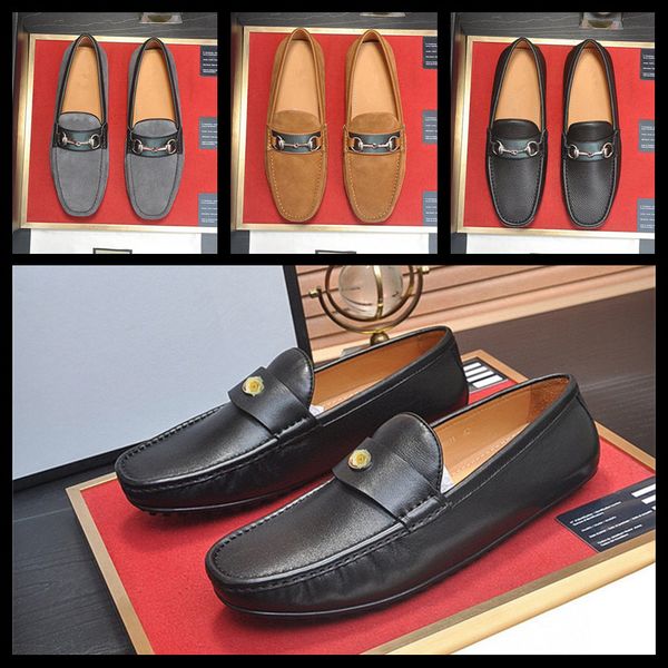 

new fashion men party and wedding handmade loafers italian luxury men's designer dress shoes comfortable breathable men shoes, Black