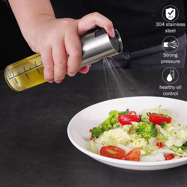 

geekhom olive oil sprayer bottle 100ml stainless steel glass oil dispenser mister for cooking bbq baking roasting kitchen tools wmtfeh