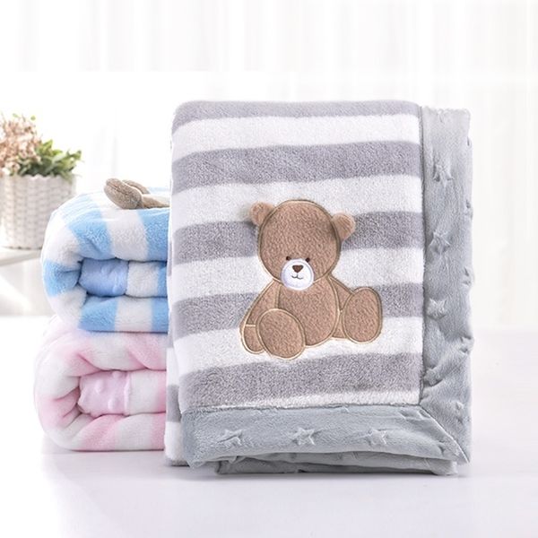 

baby blanket infant bebe thicken flannel swaddle envelope stroller cartoon blanket newborn baby bedding blankets lj201014