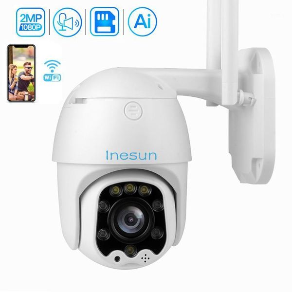 

inesun 1080p ptz wireless ip camera outdoor mini wifi security speed dome camera ai auto tracking color night vision cctv1