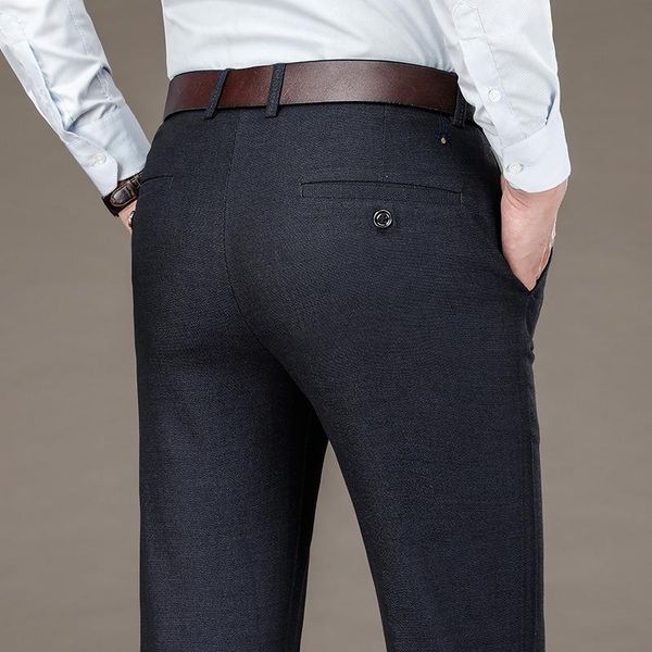 

2021 business suit pants for men size 29-40 spring autumn male formal solid color long dress pants baggy office trousers,919, Black