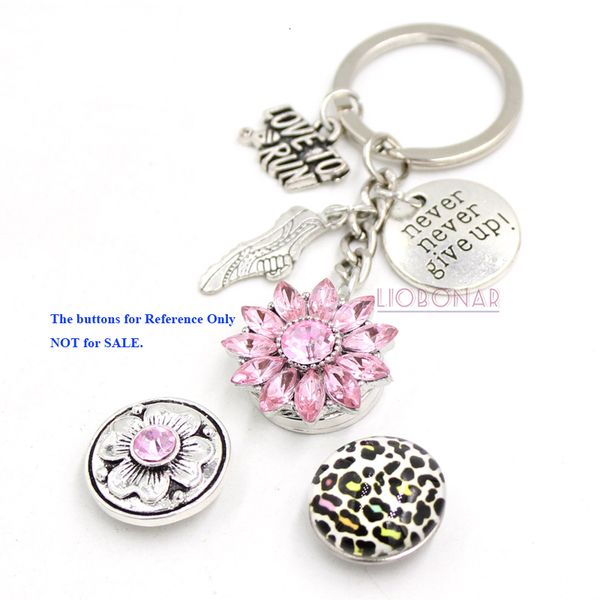 

18mm new jewelry arrival snap diy snap interchangeable key chain i love to run key chain bag charm snaps key rings for s, Slivery;golden