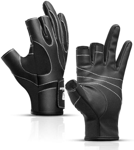 

теплые перчатки гибкие рыболовные перчатки сенсорный экран с 3 нарезанными пальцами для женщин и мужской холодной погоды, рыбалка, льда, фот
