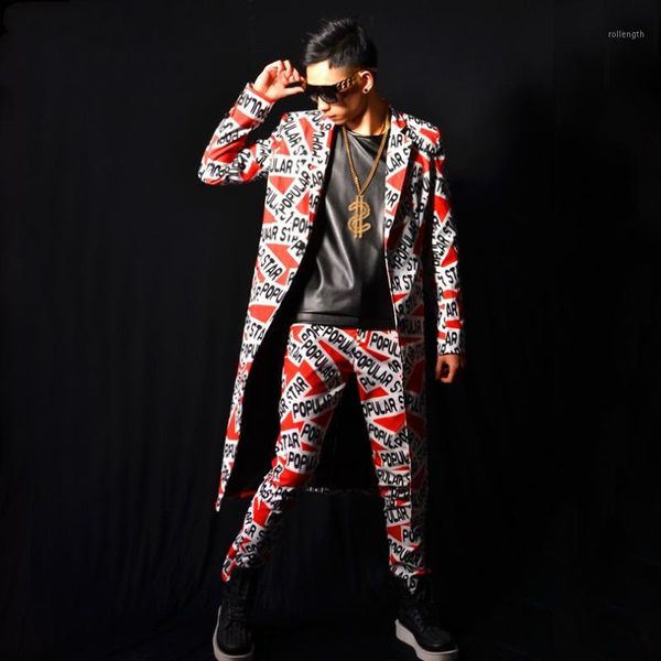 

men stage costumes 2pcs suit sets (jacket+pant) custom made fashion hip hop casual blazer suit jacket male singer dancer suits1, White;black