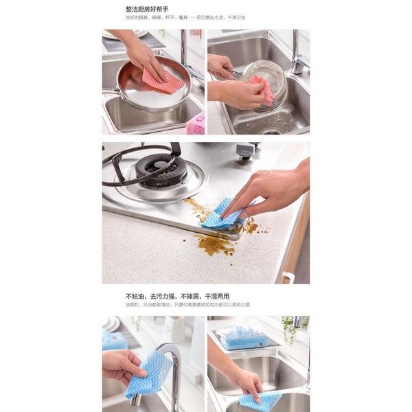 

80pcs/bag non-woven fabric kitchen disposable cleaning cloth multi-purpose removable dish cloth scouring pad kitchen cle jllrre