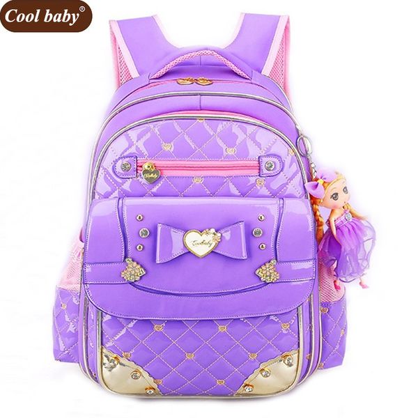 

coolbaby fashion backpacks children school bags pu backpack girls book bag 1 3 - 6 grade schoolbag d342 y200706