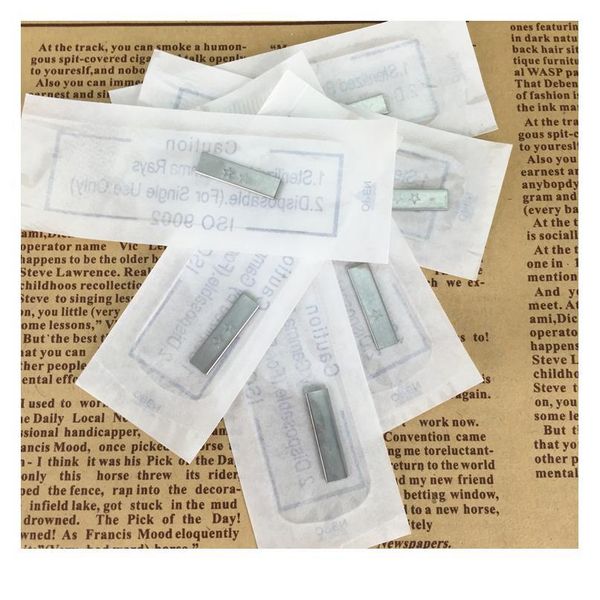 

50pcs flat 14 pins needles for permanent makeup manual pen use for fog eyebrow tattoo double star qylaiy