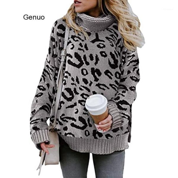 

leopard autumn winter women's turtleneck sweaters pullovers knitwear holiday slim casual holiday sweater female pullover1, White;black