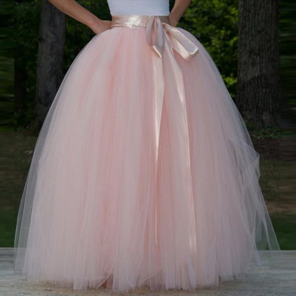 

womens 7 layers 100cm long tutu tulle skirt a line floor length tulle party evening skirt wedding ball gown, Black
