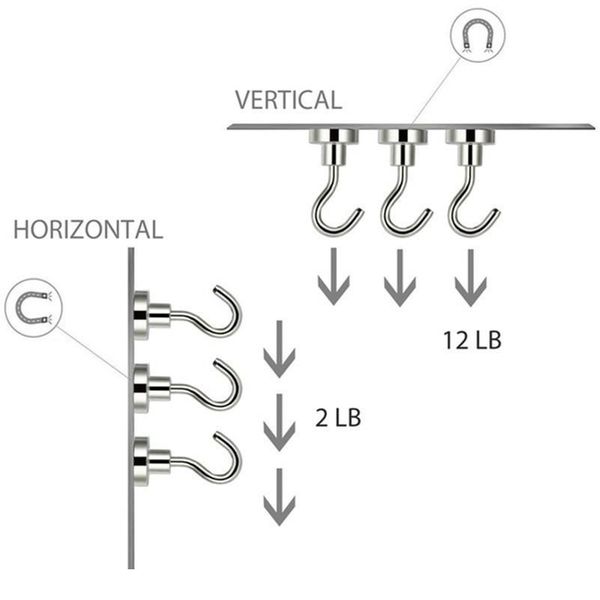 

4pcs/2pcs strong magnetic hooks heavy duty wall hooks hanger key coat cup hanging hanger for home kitchen storage orga wmtpgv